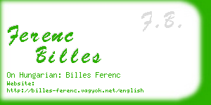 ferenc billes business card